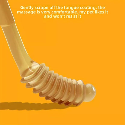2Pcs Silicone Pet Toothbrush Soft Dog Cat Oral Care Tongue Scraper Massage Multi-Angle Cleaning Brush for Pets