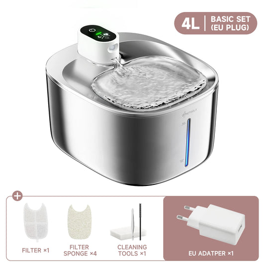 APETDOLA 4L Wireless Cat Water Fountain Auto Sensor Drinking Fountain for Cats Dog Drinker Pet Water Dispenser Accessories