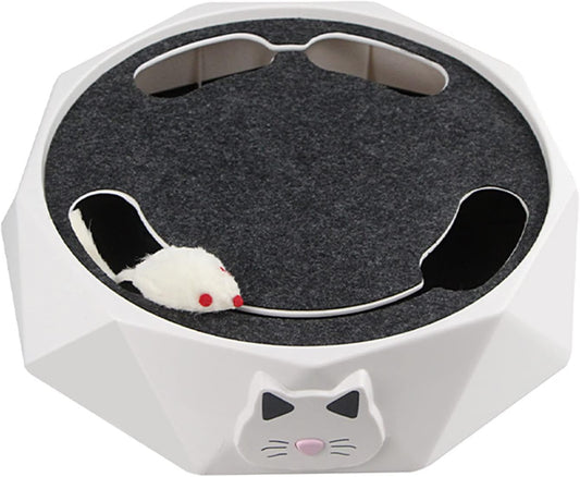 Interactive Cat Turntable Toy, Electric Cat Toys 2 Speed Adjustable Automatic Puzzle Catch Mouse Play Cat Toy for Pet Supplies