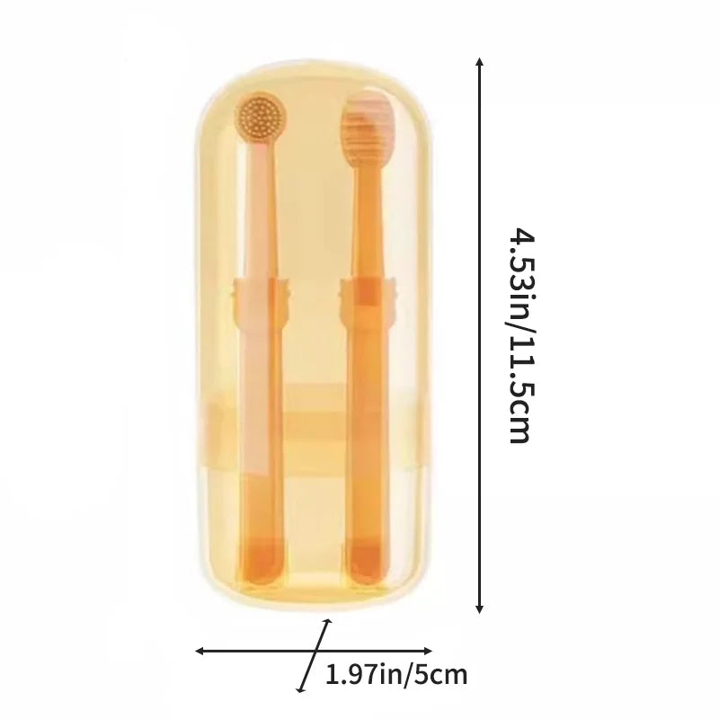 2Pcs Silicone Pet Toothbrush Soft Dog Cat Oral Care Tongue Scraper Massage Multi-Angle Cleaning Brush for Pets