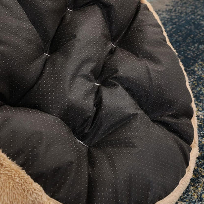Cute Bear Hug Design Dog Cat Beds Plush Pet Beds Cuddler, Warm Soft Calming Dog Beds with Removable Washable Cover Non-Slip Bottom (Diameter 22 In, Khaki)