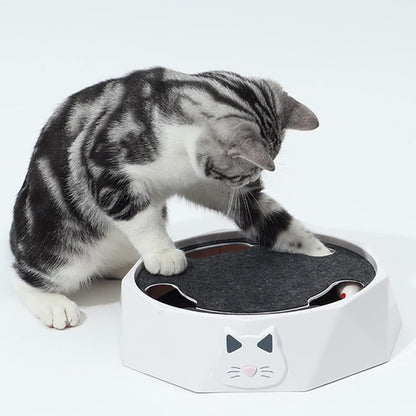 Interactive Cat Turntable Toy, Electric Cat Toys 2 Speed Adjustable Automatic Puzzle Catch Mouse Play Cat Toy for Pet Supplies