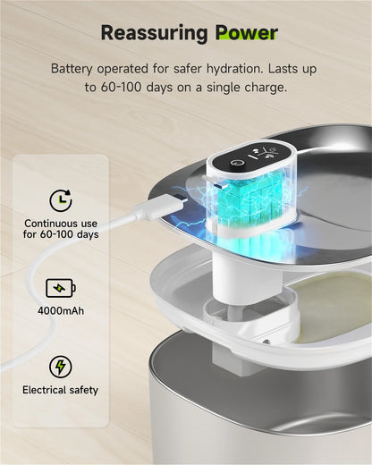 APETDOLA 4L Wireless Cat Water Fountain Auto Sensor Drinking Fountain for Cats Dog Drinker Pet Water Dispenser Accessories